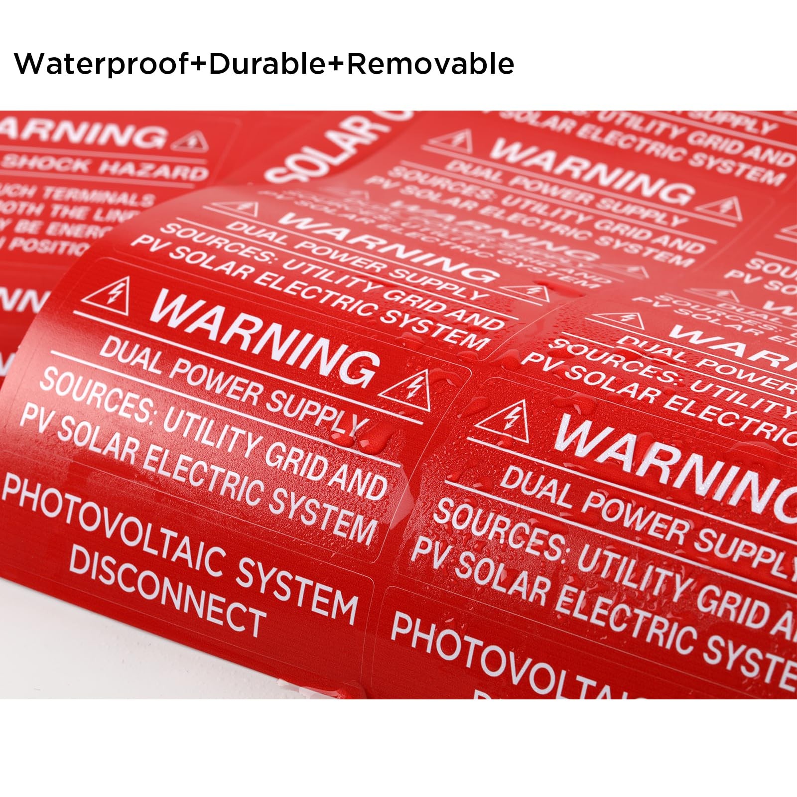 62 Pack Premium Solar PV System Labels – UV Resistant, Safety Warning Photovo…