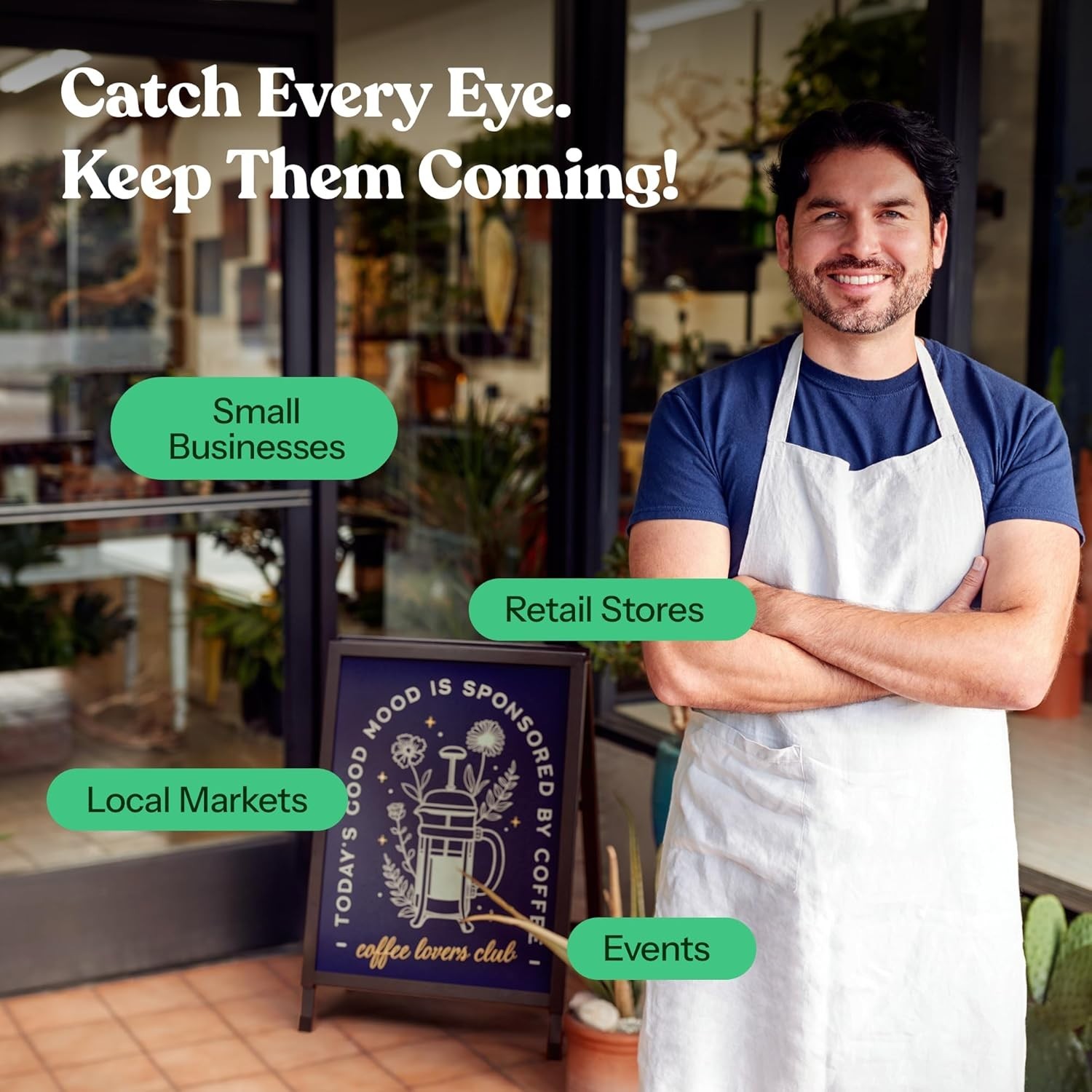Heavy-Duty Outdoor A-Frame Sign Holder 22×28″ – Double-Sided Custom Display