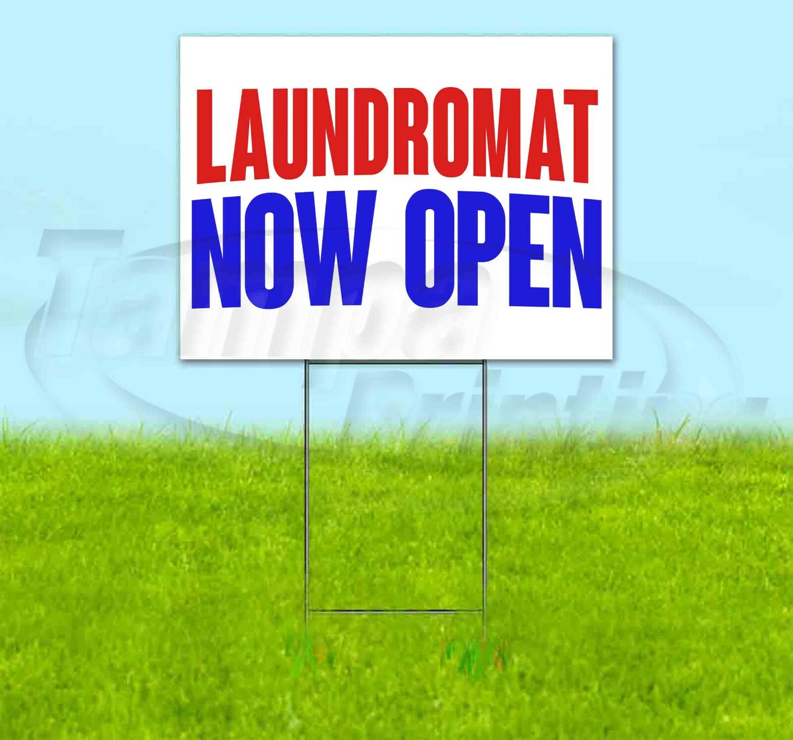 LAUNDROMAT NOW OPEN Yard Sign Corrugated Plastic Bandit Lawn Decorations