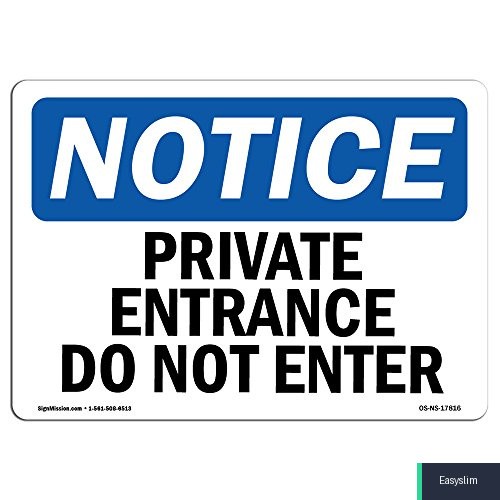 Do Not Enter Private Office Sign Decal 14 x 10 in Vinyl Adhesive