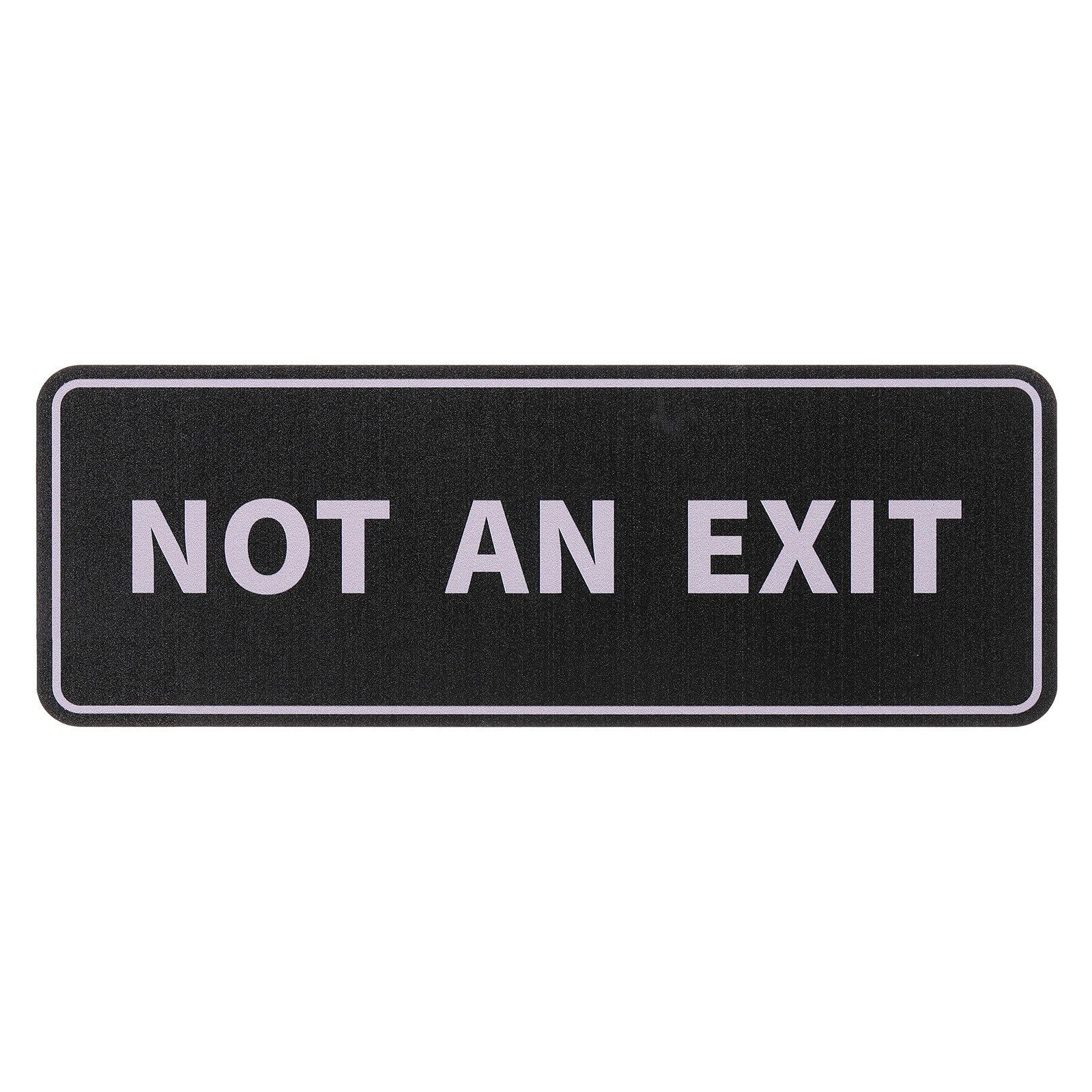 7″Lx2.5″Wx0.4″T Not an Exit Wall or Door Sign, Black and Silver Tone