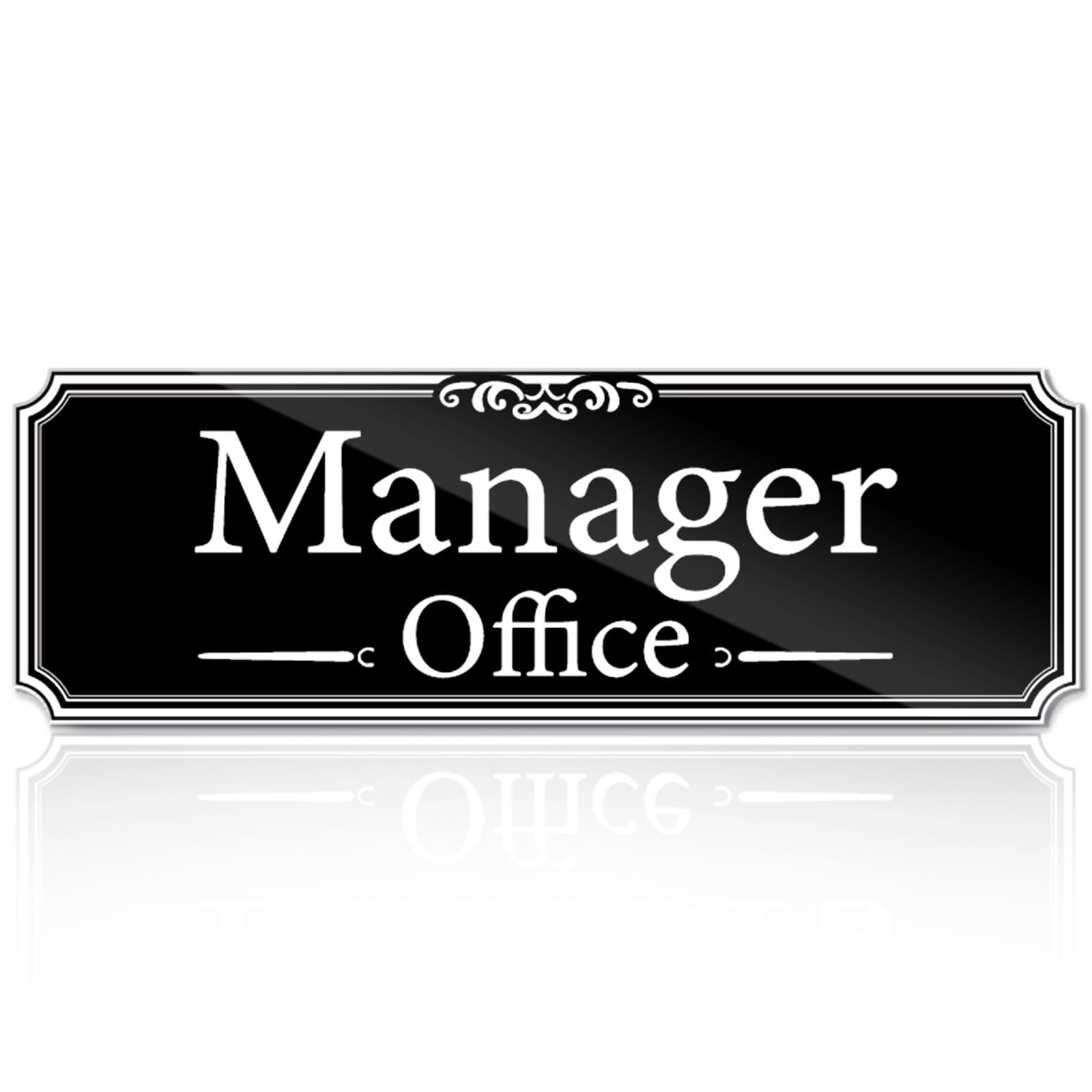 9″x3″ Manager Office Door Sign Self-adhesive Door Wall Window Signage for Hou…