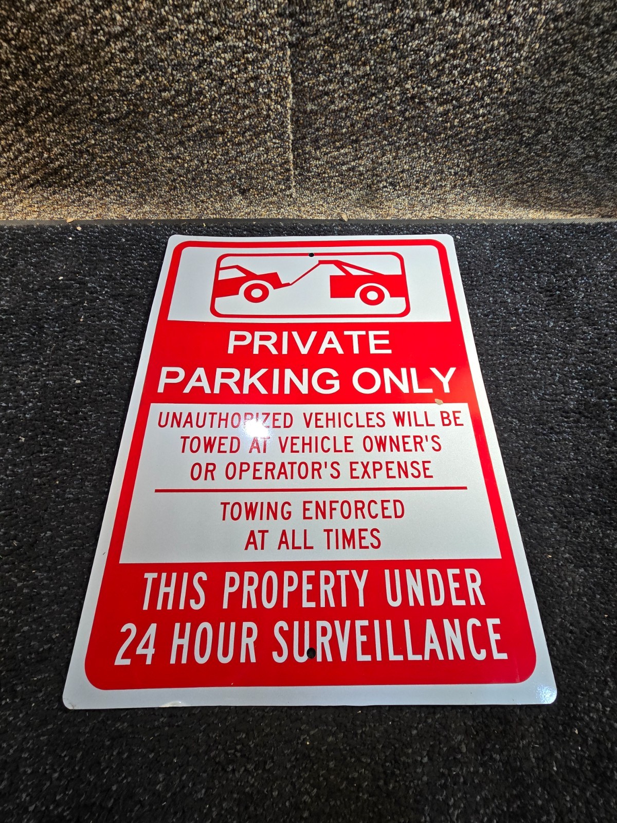 (QTY 2) Zonon 18″x24″ Private Parking Only Sign Reflective Aluminum Pre-Drilled