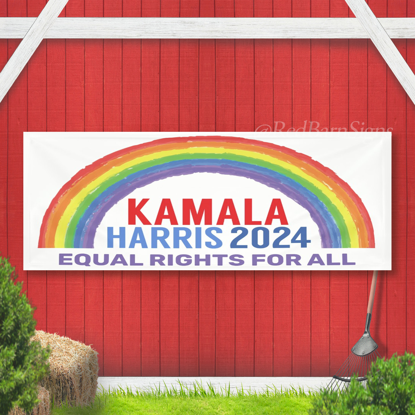 Kamala Harris 2024 Rainbow LGBTQ Rights Banner