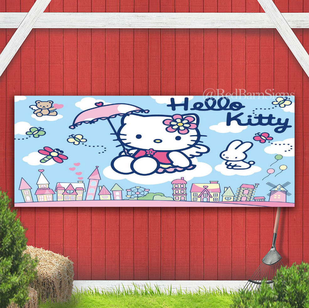 Hello Kitty 01 Indoor Outdoor Banner Sign with grommets