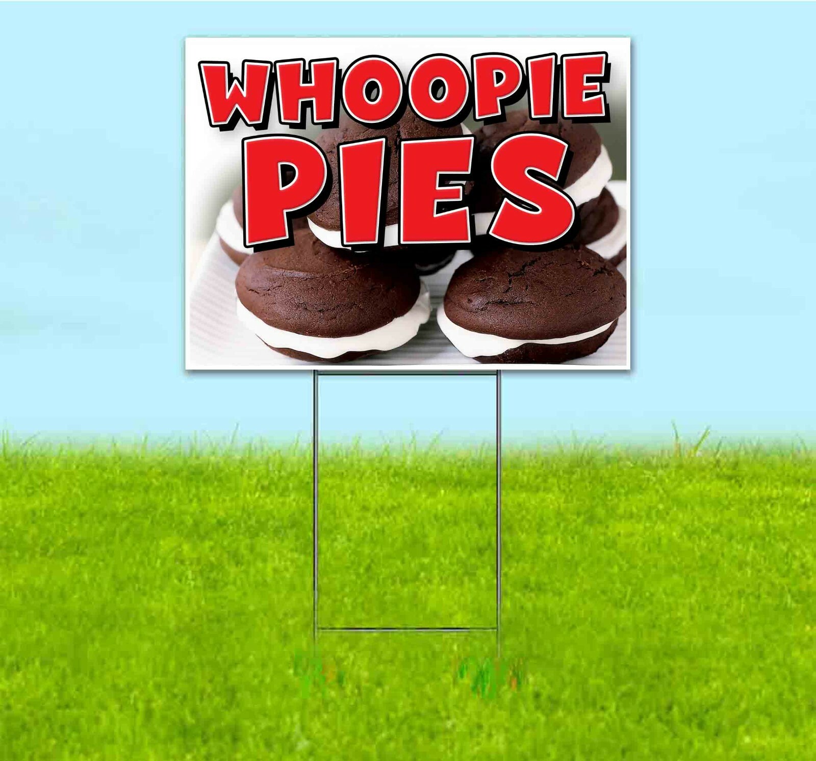 WOOPIE PIES 18×24 Yard Sign Corrugated Plastic Bandit CARNIVAL FAIR FOOD