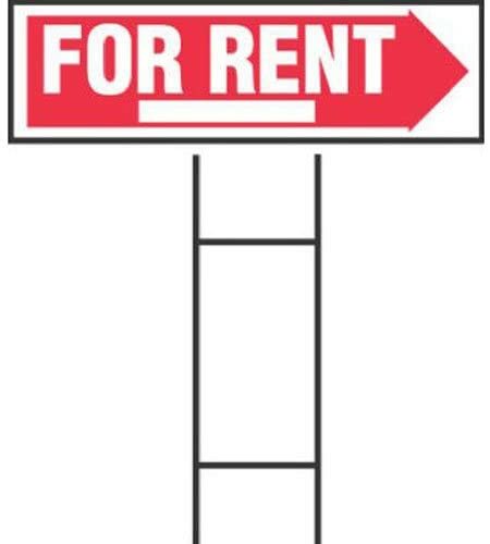 (5 Pack) Hy-Ko For Rent Corrugated Plastic Sign w/ H-Bracket 6″x23″ Double Sided