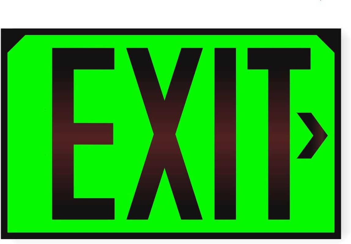 OSHA Compliant Photoluminescent Exit Signs – 2 Pack, Weatherproof & Durable