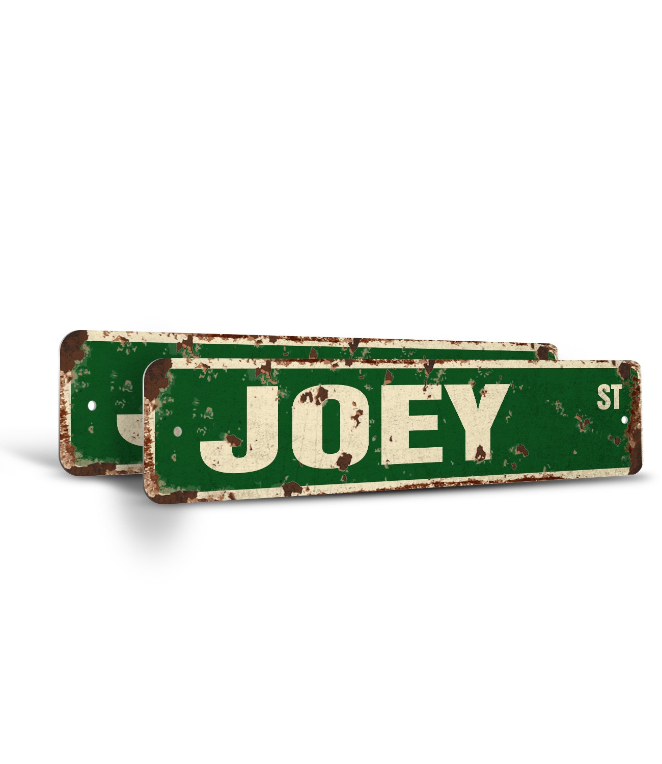 JOEY Vintage Style Rustic Street Sign Childrens Name Room Metal Road Sign