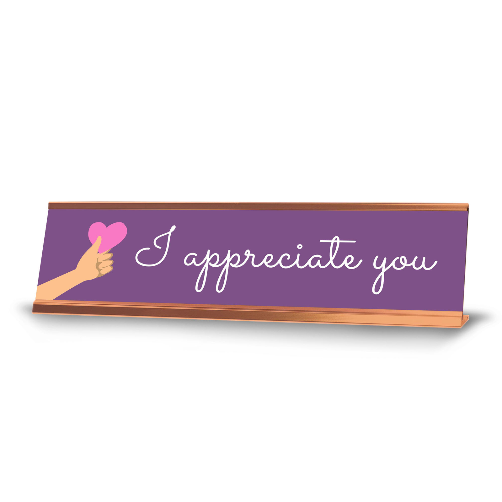 Signs ByLITA I Appreciate You Gold Frame Desk Sign (2×8″)
