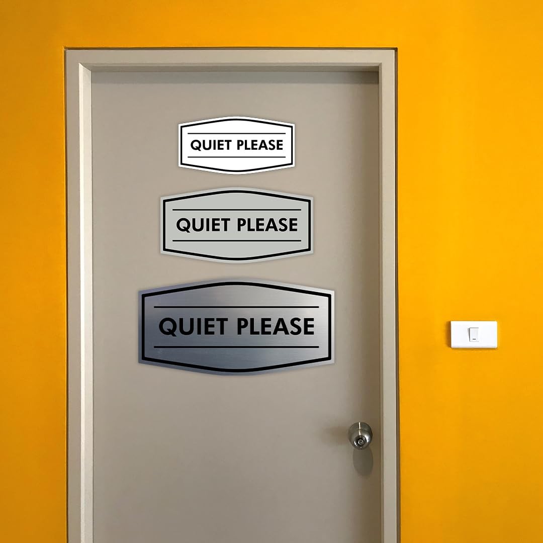 Small Fancy Quiet Please Sign Black/Gold Wall Door Hanging Notice Decor Room