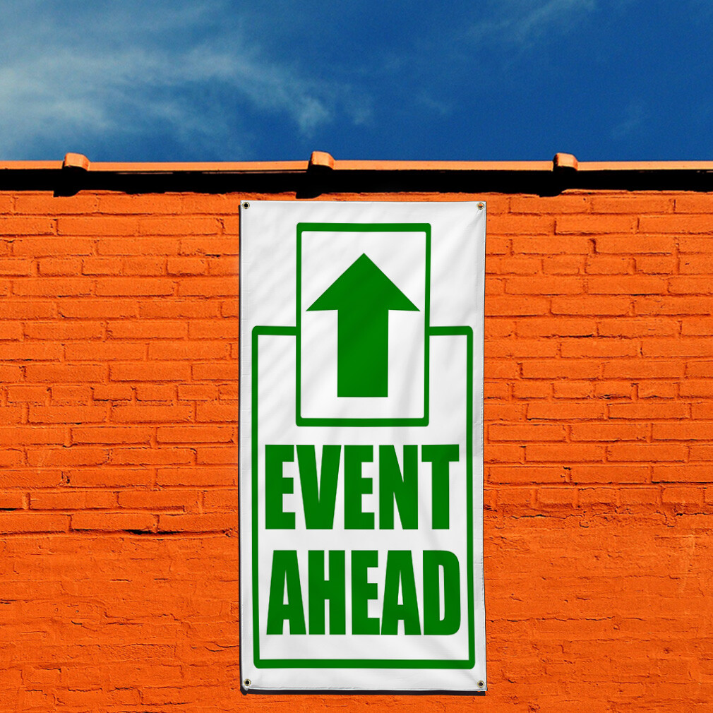 Vertical Vinyl Banner Multiple Sizes Event Ahead Parking Lifestyle Outdoor