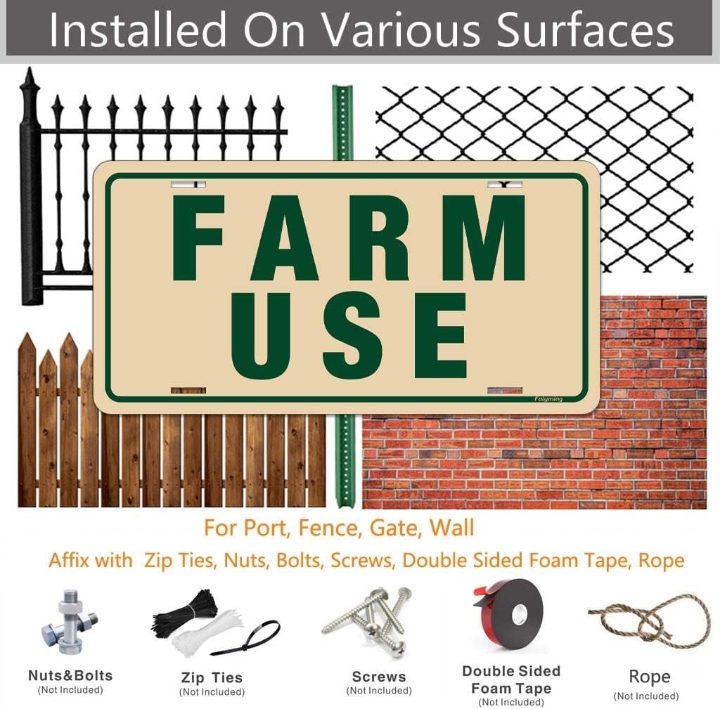 2 Pack Farm Use Id Tag Signs 12 x 6 Inches Metal Farm Signs Reflective Sturdy…