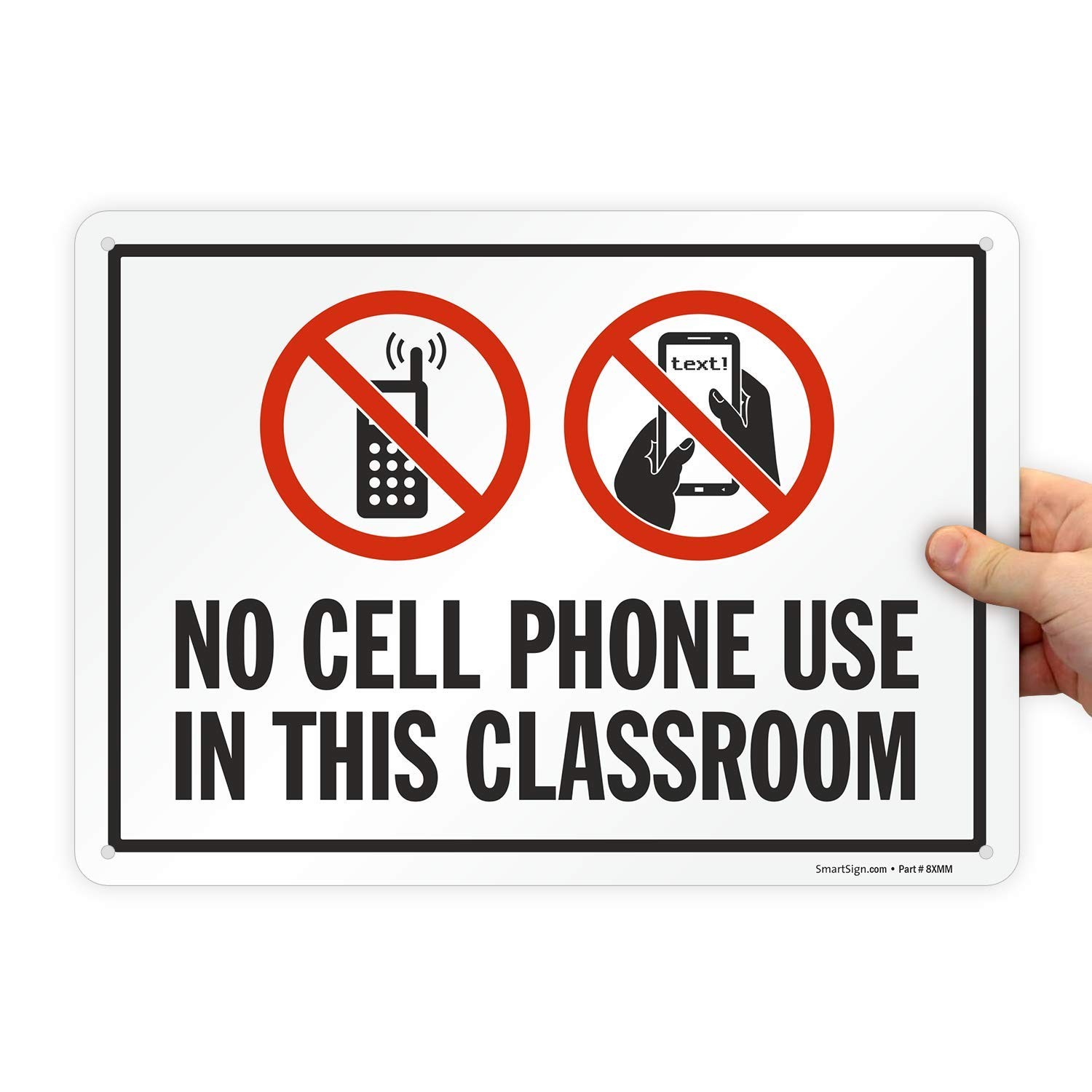 SmartSign “No Cell Phone Use in This Classroom” Sign | 10″ x 14″ Plastic