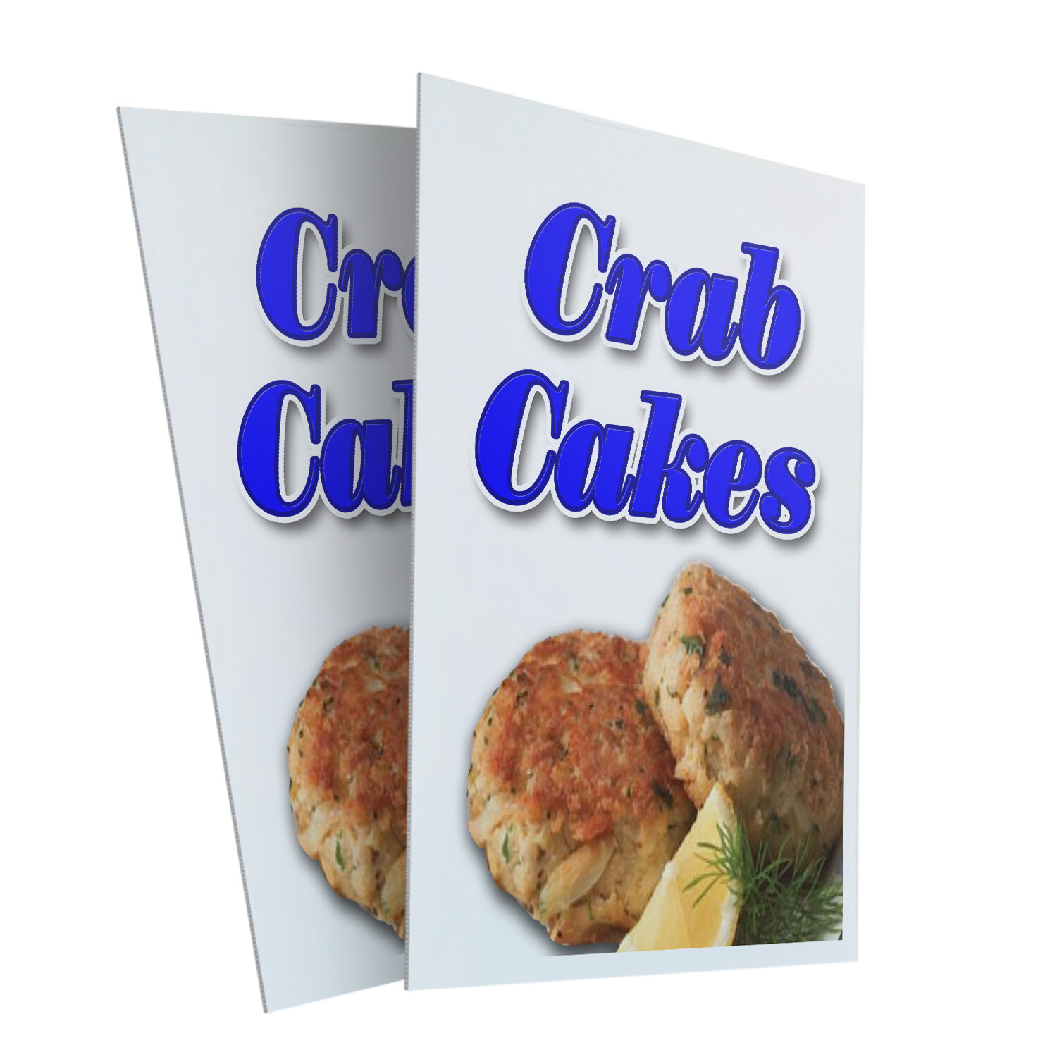 Crab Cakes 24″ x 36″ 2 Pack Of Store Sign Plastic Or Decal