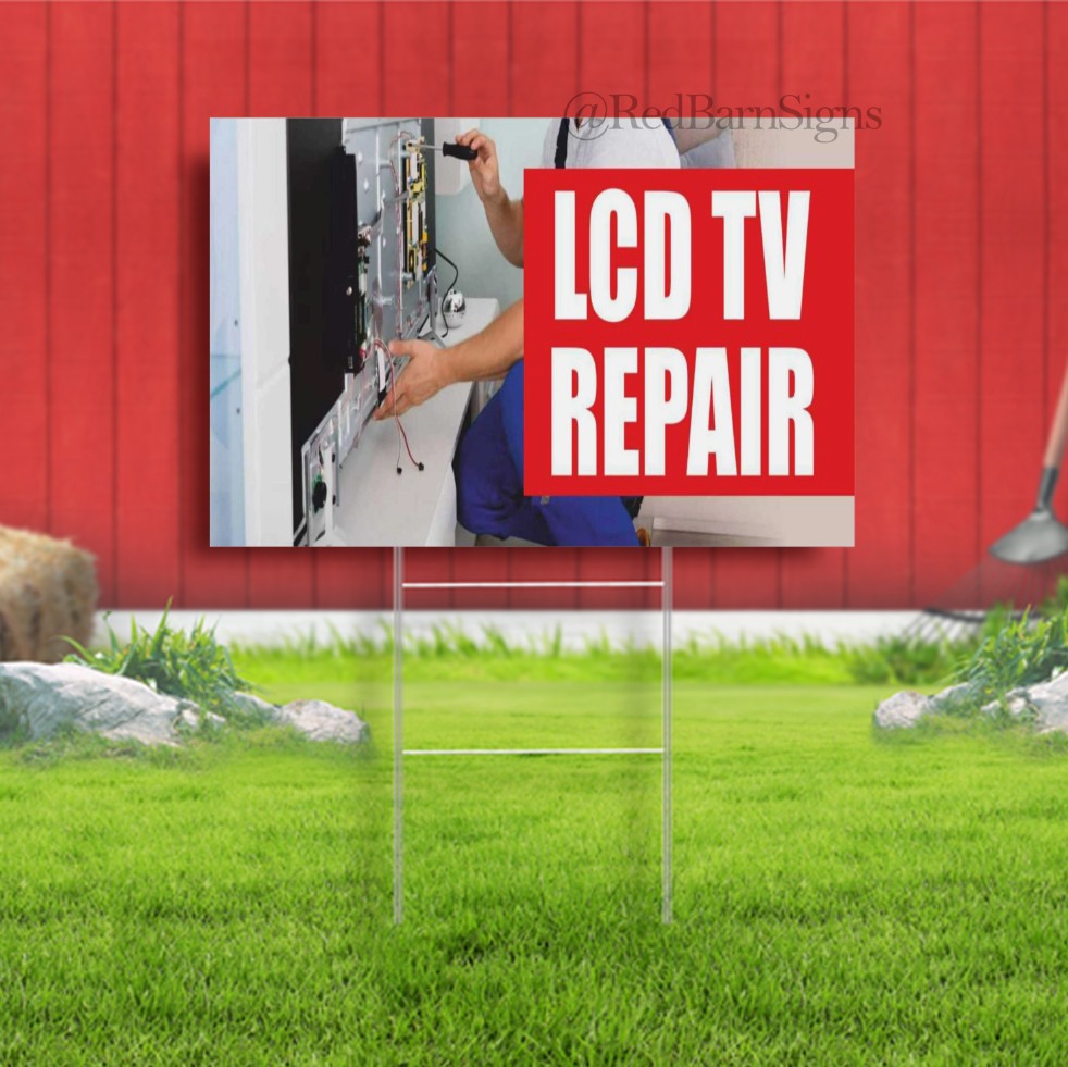 LCD TV REPAIR Monitor Cell Phone Electronics Indoor Outdoor Yard Sign with metal