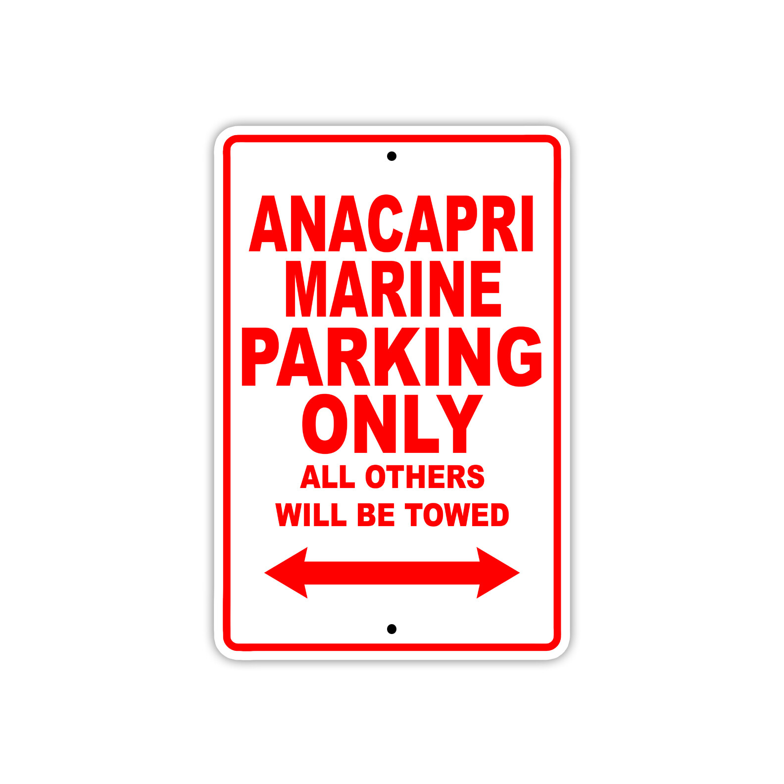 Anacapri Marine Parking Only Boat Ship Notice Decor Novelty Aluminum Metal Sign