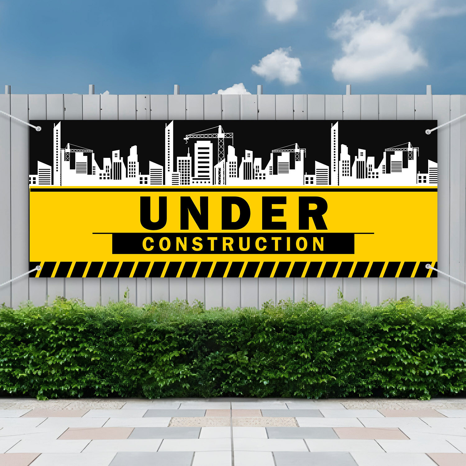 UNDER CONSTRUCTION BANNER (Ready Design) Long Lasting Under Sun and Rain