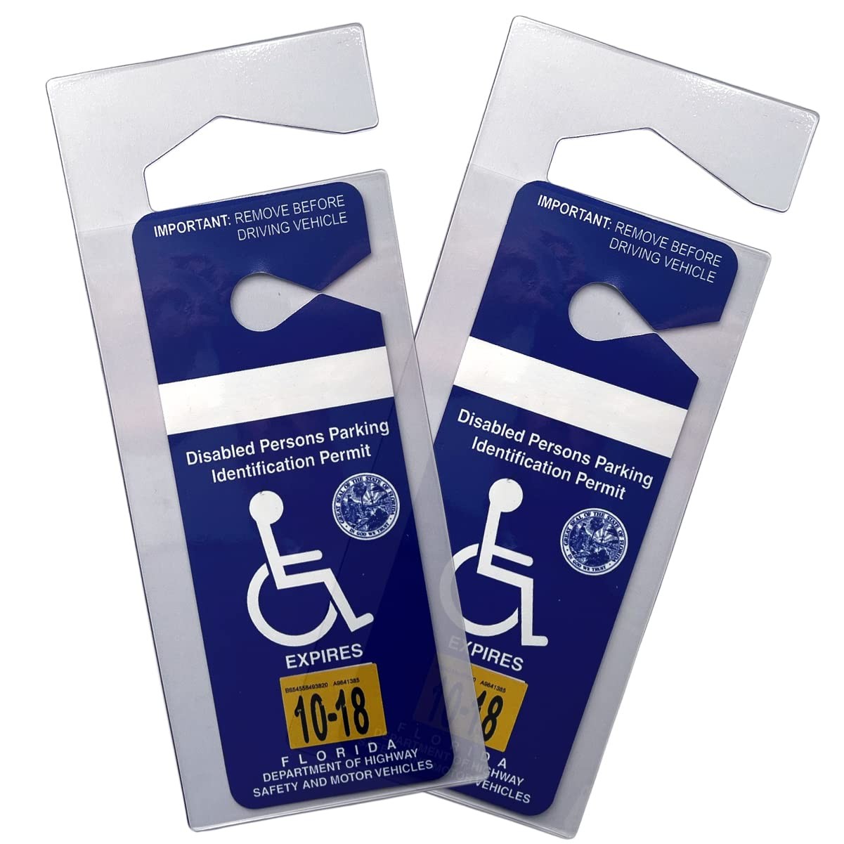 2 Pack – Clear Handicap Parking Placard of Two, Clear, Transparent