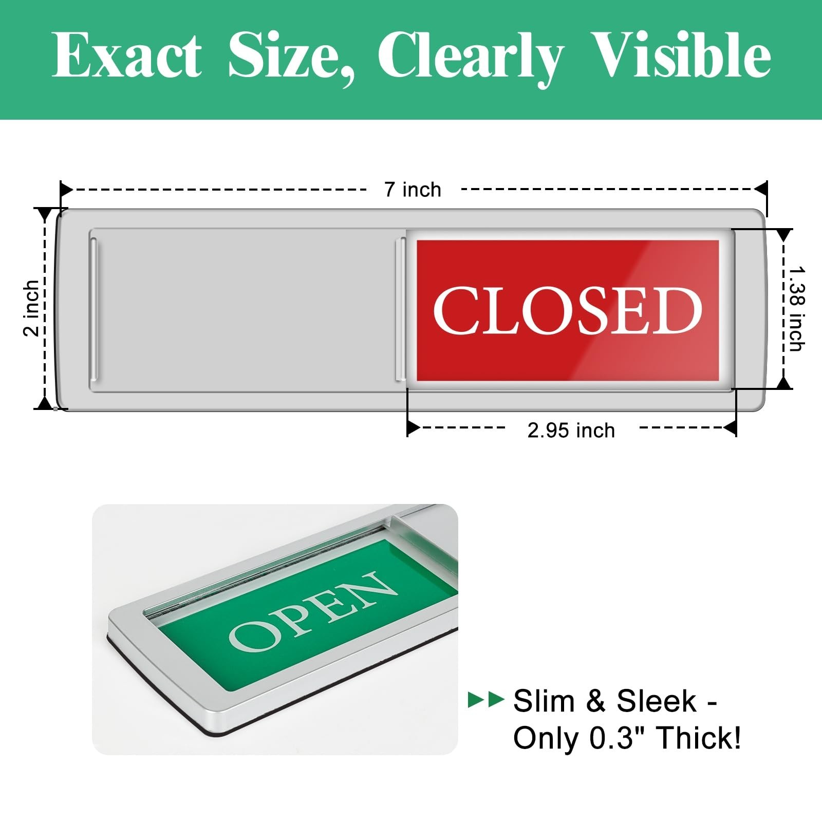 Open Closed Signs for Business，Privacy Slider Indicator Door Sign for Sto