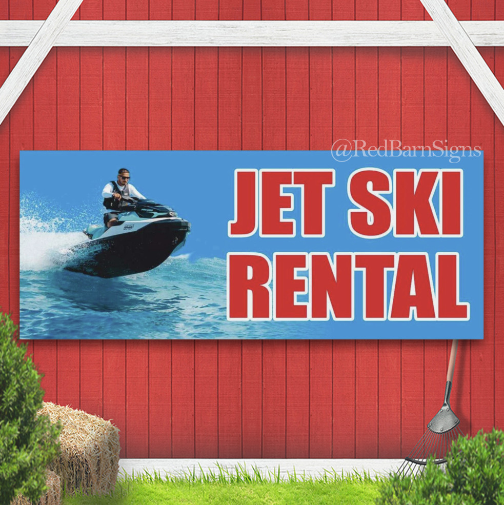 JET SKI RENTALS Indoor Outdoor Banner Sign with grommets