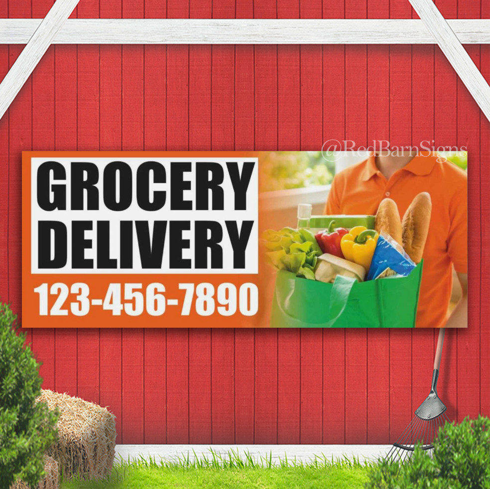 GROCERY DELIVERY Custom CONVENIENCE STORE Indoor Outdoor Banner Sign