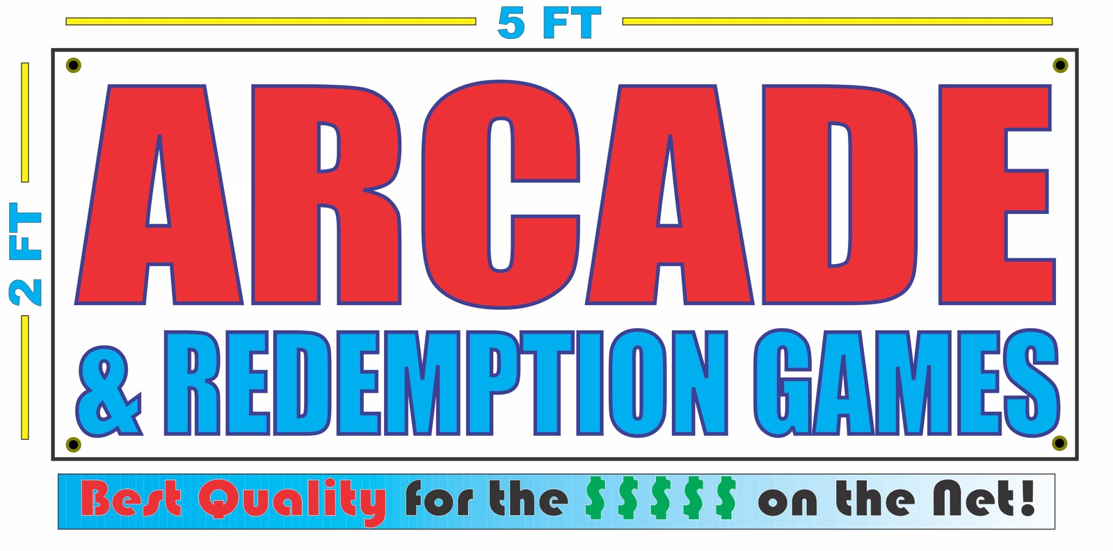 ARCADE & REDEMPTION GAMES Banner Sign NEW Larger Size Best Quality for The $$$$