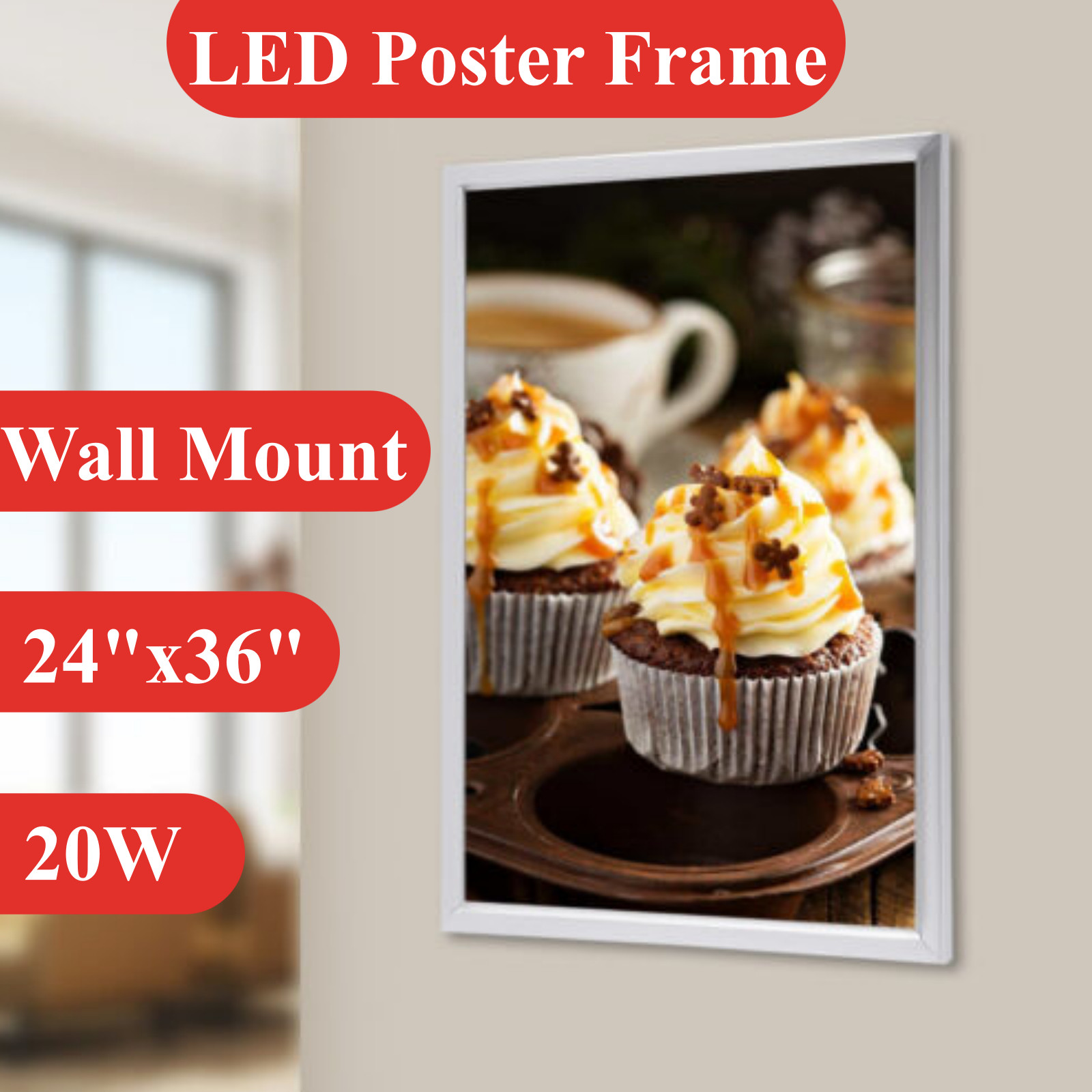 24*36″ LED Backlit Movie Poster Art Picture Frame Light Box Advertising Poster