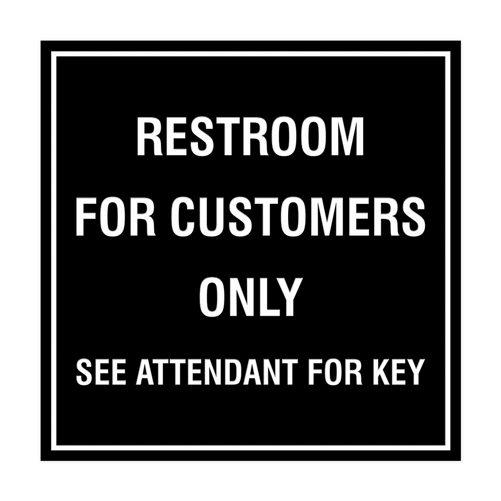 Square Restroom For Customers Sign