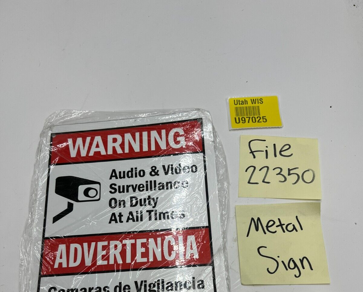 QTY 3 Smartsign Warning Audio & Video Surveillance on Duty at All Times 7″ x 10″