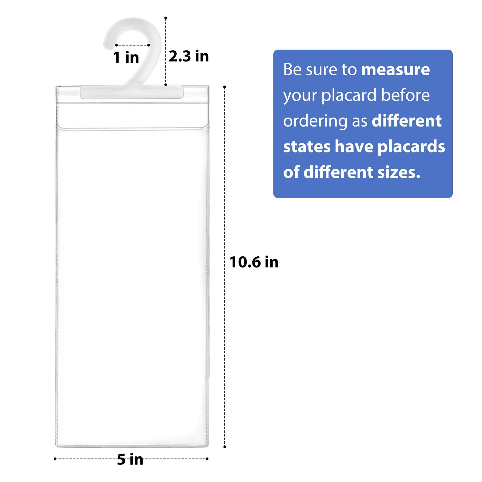 LotFancy Handicap Placard Holder for Auto, Pack of 3, Disabled 3 Pack, Clear
