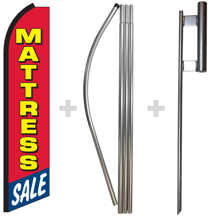 Mattress Sale 15′ Tall Swooper Flag & Pole Kit Feather Super Banner