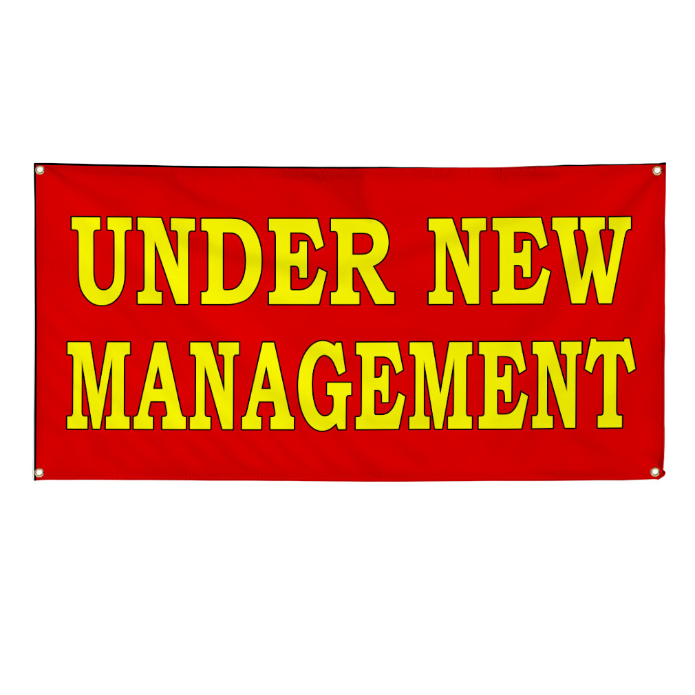 Vinyl Banner Multiple Sizes Under New Management Red Yellow Business Outdoor