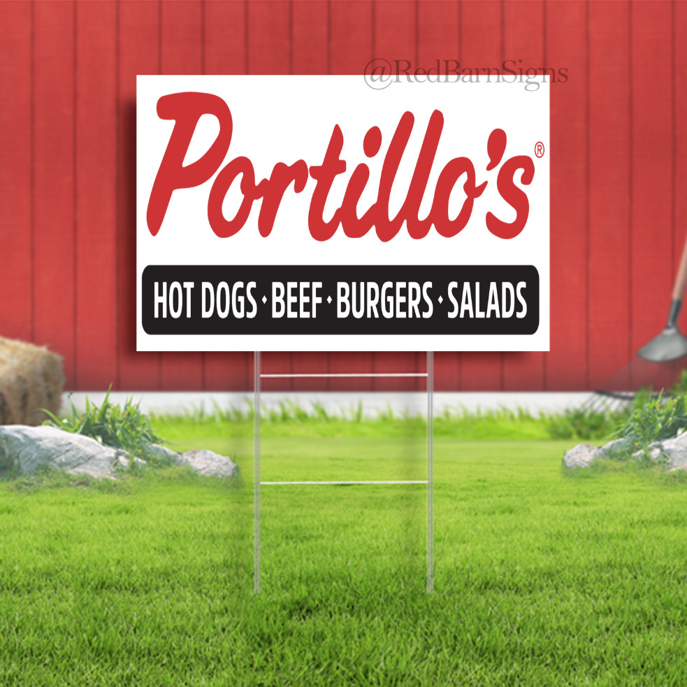 Portillo’s restaurant fast food hamburger Yard Sign