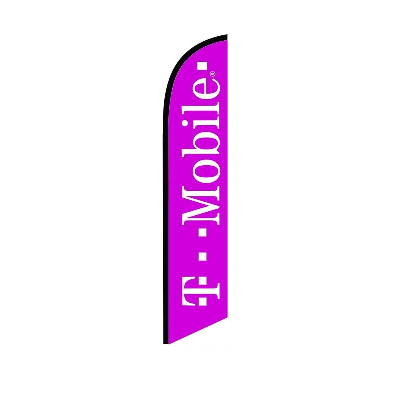 T-Mobile Pink Swooper Flutter Windless Retail Feather Flag | 3ft W x 11.5ft Tall