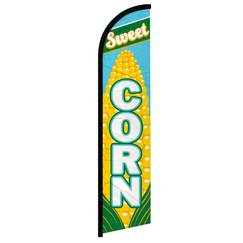 Sweet Corn Windless Advertising Swooper Flag Fair Food Concessions Flag