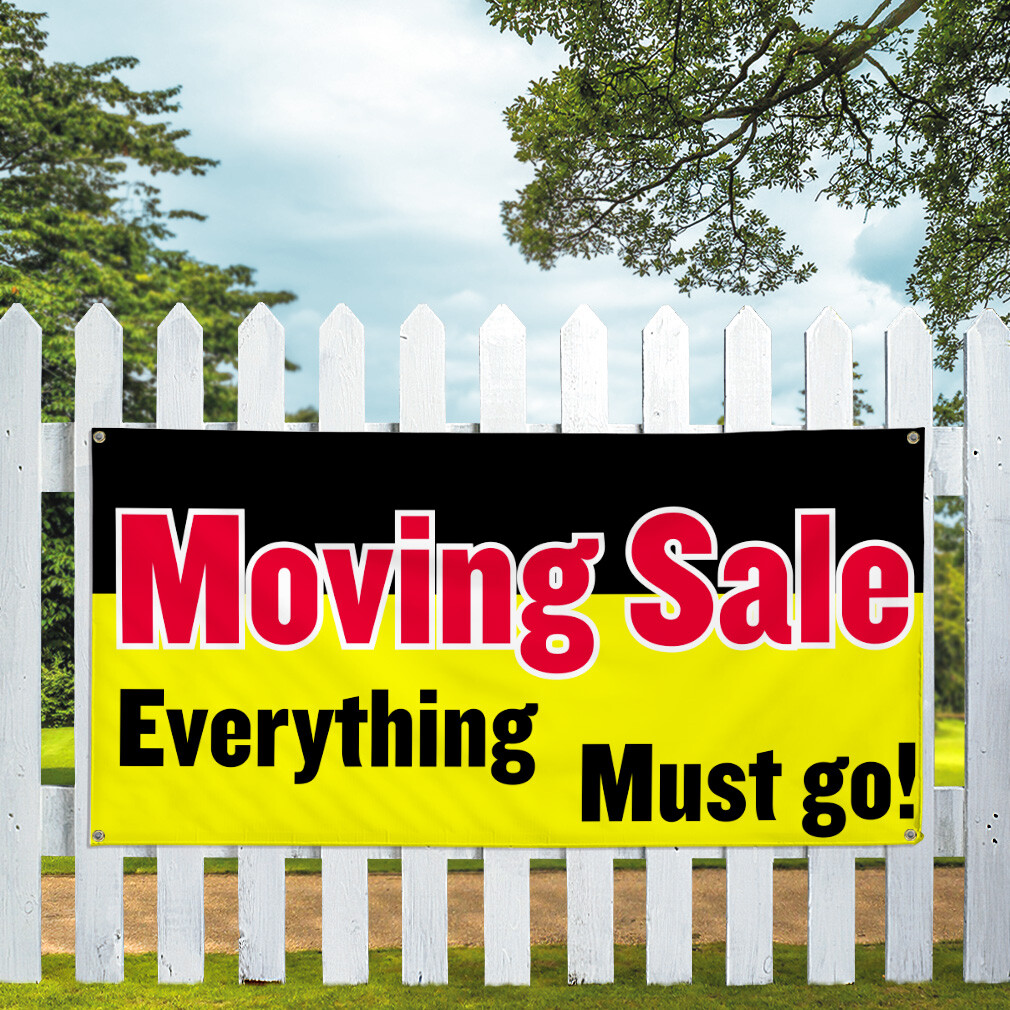 Vinyl Banner Multiple Sizes Moving Sale Everything Must Go Business Business