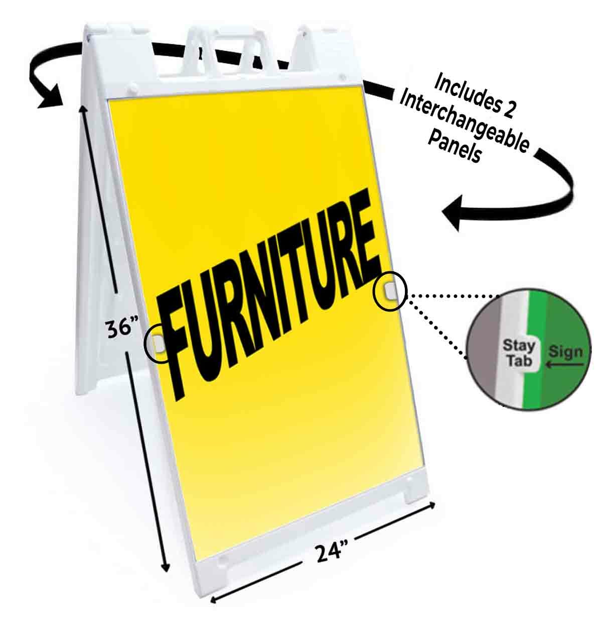FURNITURE Signicade 24×36 Aframe Sidewalk Sign Banner Decal SOFA TABLE DRESSER