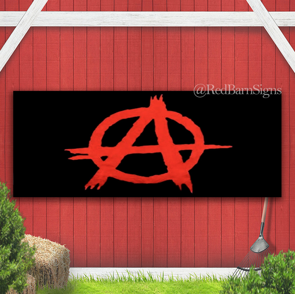 Anarchy Anti-Government March Resist Banner Sign with Grommets