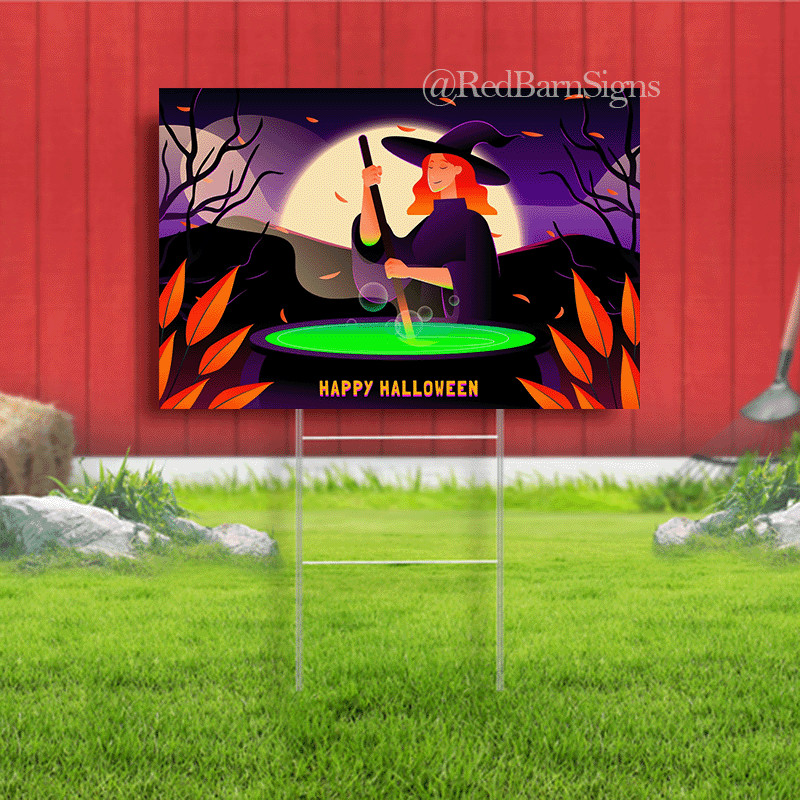 Happy Halloween Witch Yard Sign