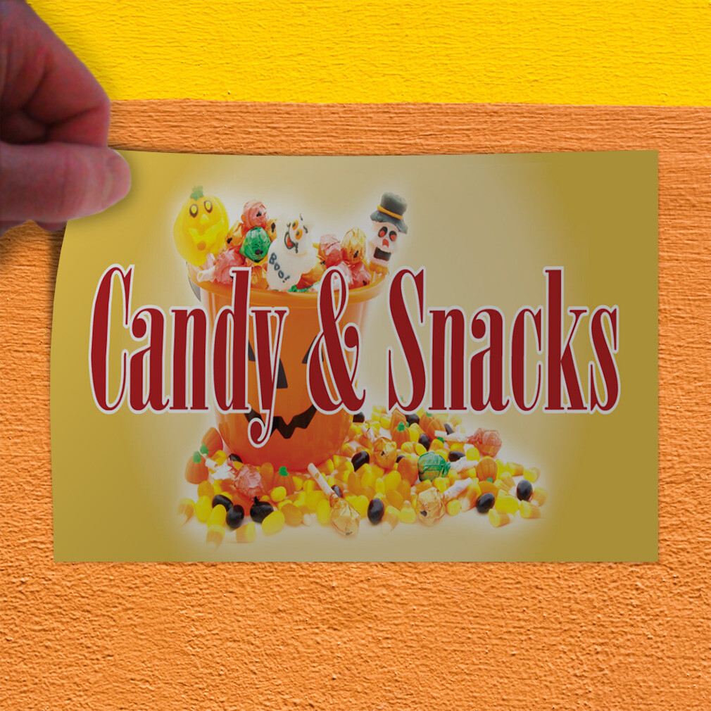 Decal Stickers Candy& Snacks Restaurant Cafe Bar B Vinyl Store Sign Label
