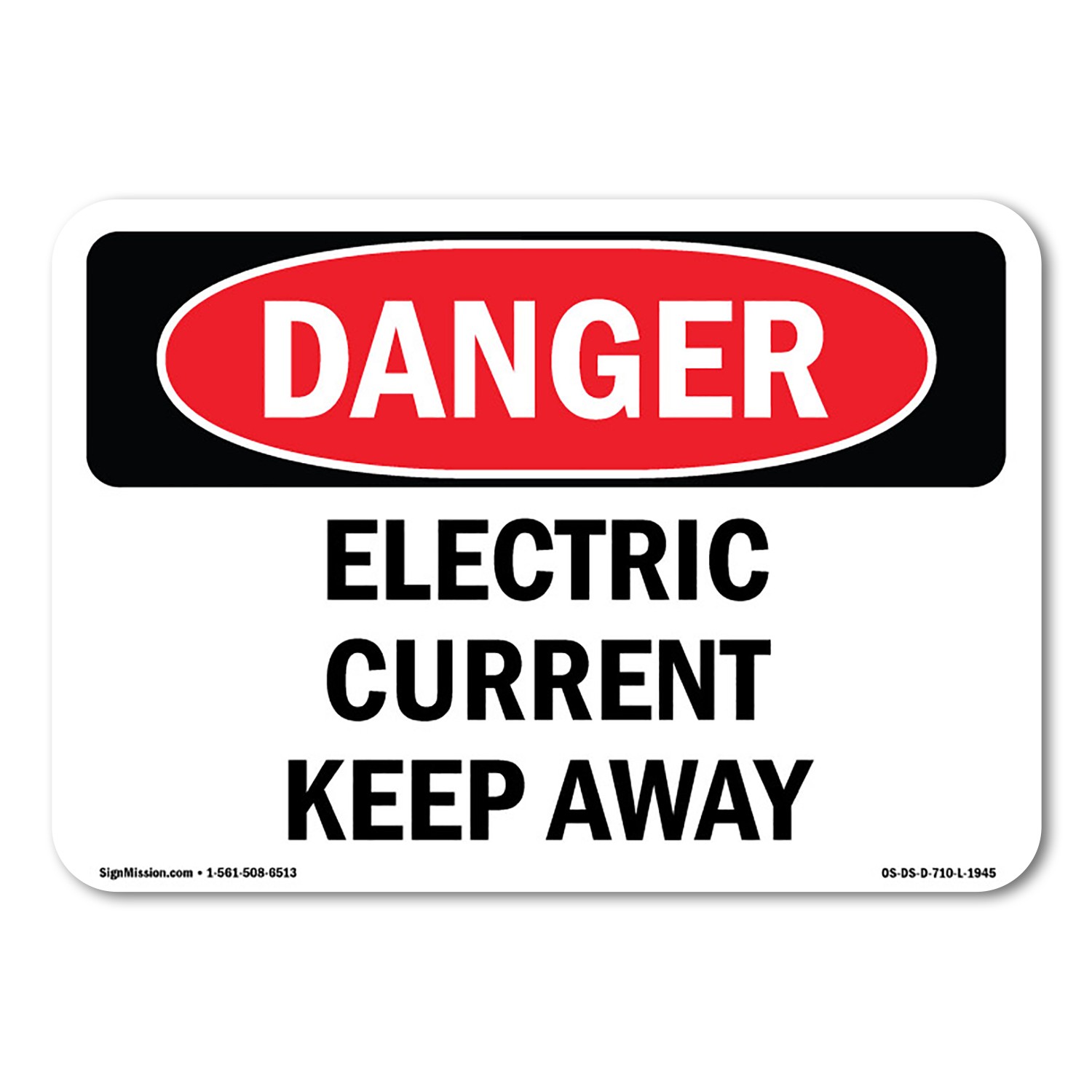Electric Current Keep Away ANSI Danger Sign Metal Plastic Decal