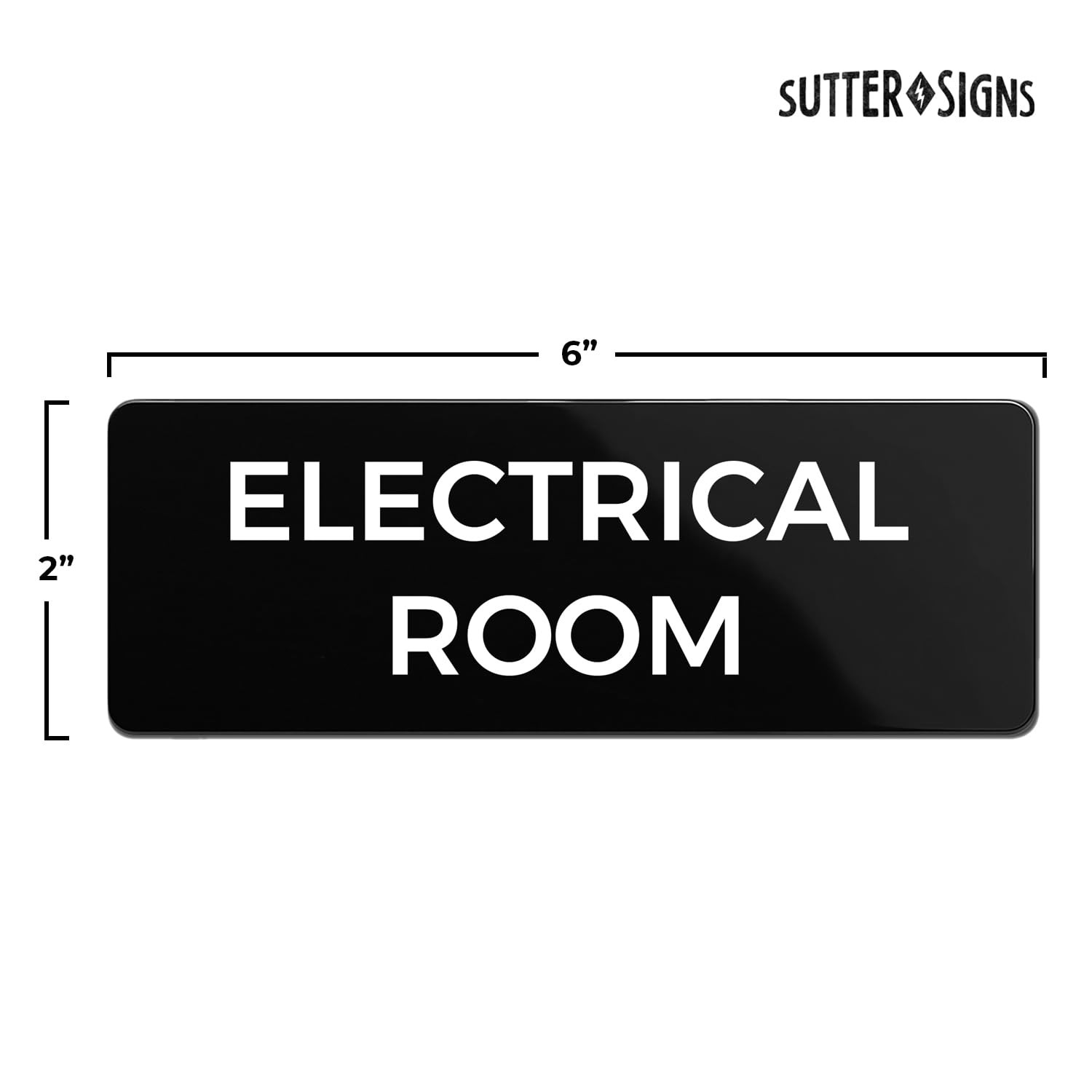 Electrical Room Sign 2×6 Inch ABS Plastic Adhesive Wall Door Plaque Business
