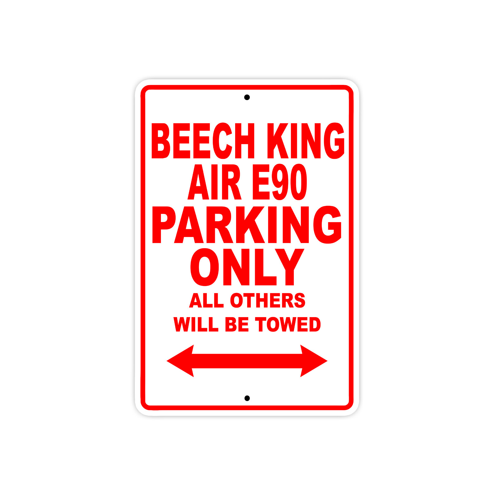 Beech King Air E90 Parking Only Jet Aircraft Parking Notice Aluminum Metal Sign