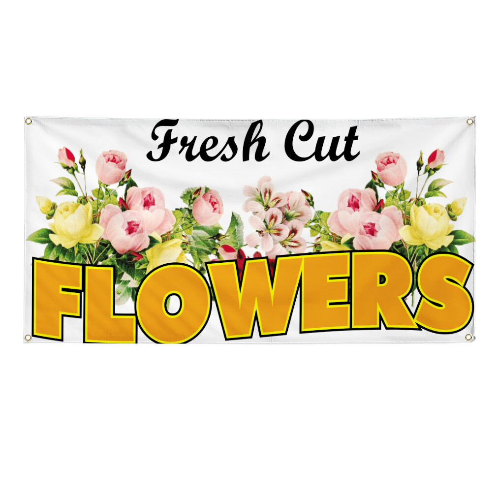 Vinyl Banner Multiple Sizes Fresh Cut Flowers Business A Business Outdoor