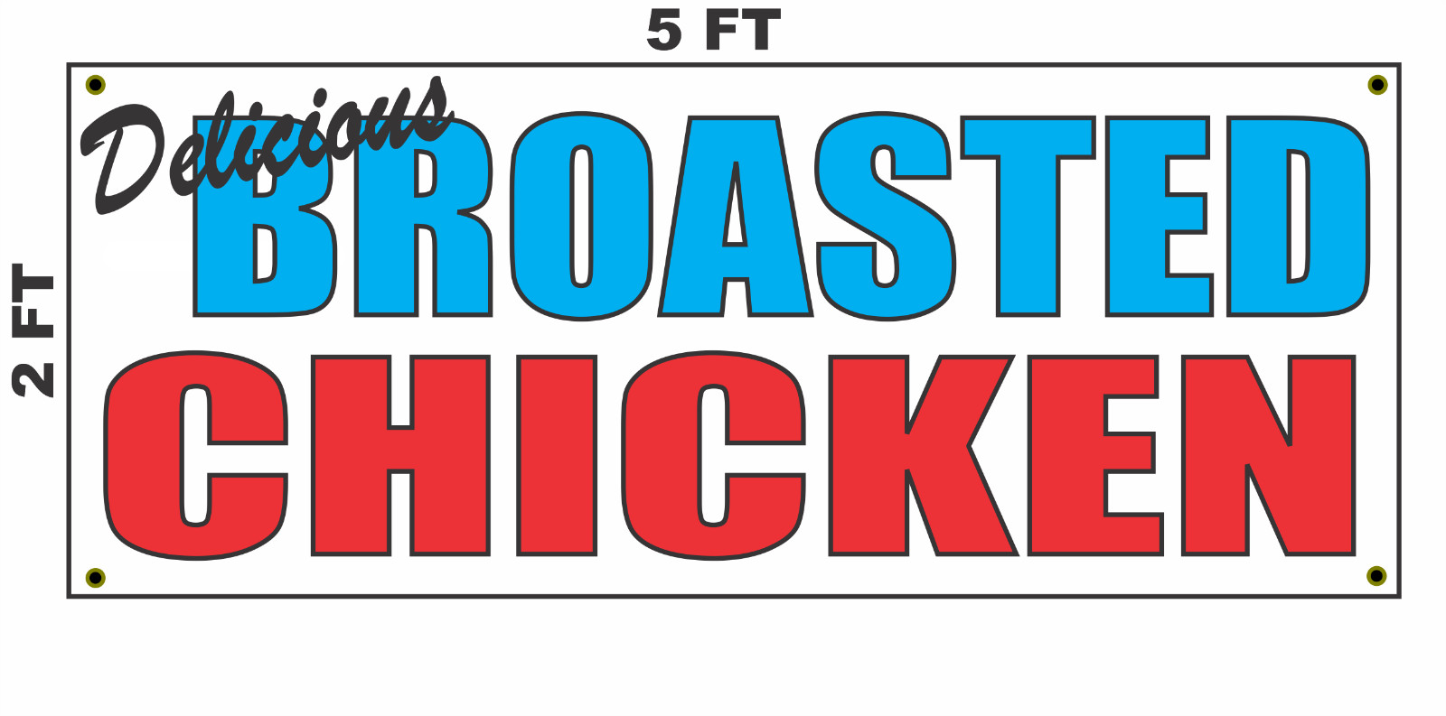 Broasted Chicken Banner Sign NEW 2×5