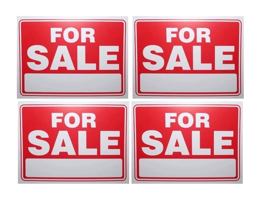 FOR SALE Sign 9″X12″ Plastic Waterproof Signage 4PC
