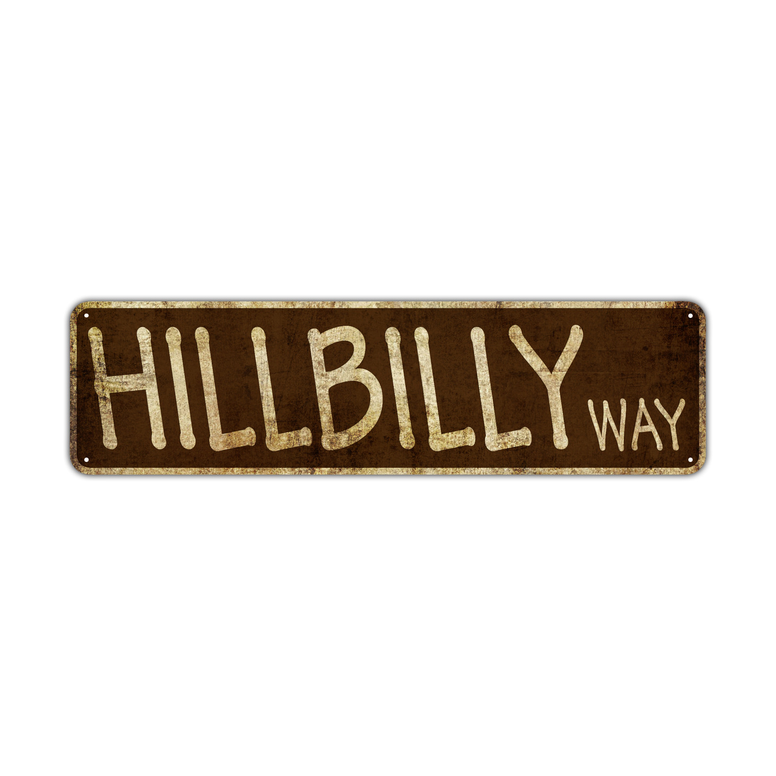 Hillbilly Way Vintage Sign For Mountains Hiking’s Trail Décor Aluminum Tin Sign