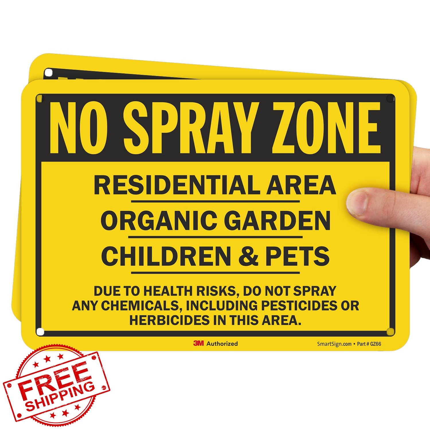 SmartSign 7×10″ No Spray Zone Organic Garden HDPE Plastic Sign 2-Pack