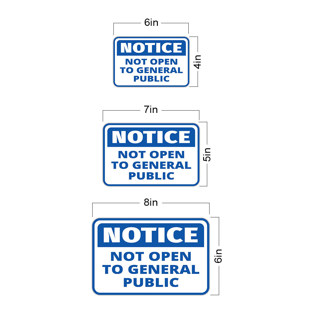 Classic Framed Plus Notice Not Open To General Public Wall or Door Sign